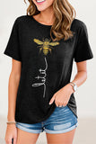 Casual Animal Letter Print Patchwork O Neck T-Shirts(8 Colors)