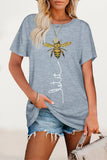 Casual Animal Letter Print Patchwork O Neck T-Shirts(8 Colors)