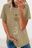 Casual Animal Letter Print Patchwork O Neck T-Shirts(8 Colors)