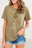 Casual Animal Letter Print Patchwork O Neck T-Shirts(8 Colors)
