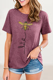 Casual Animal Letter Print Patchwork O Neck T-Shirts(8 Colors)