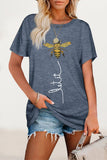 Casual Animal Letter Print Patchwork O Neck T-Shirts(8 Colors)