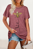 Casual Animal Letter Print Patchwork O Neck T-Shirts(8 Colors)