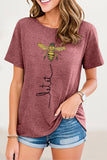 Casual Animal Letter Print Patchwork O Neck T-Shirts(8 Colors)