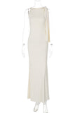 Celebrities Elegant Solid Frenulum Oblique Collar One Step Skirt Dresses(5 Colors)