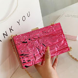 Casual Daily Solid Color Chains Bags)5 Colors)