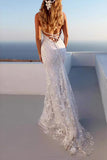 Sexy Solid Color Lace Backless Patchwork V Neck Evening Dresses
