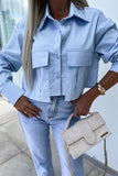 Casual Daily Solid Color Buttons Patchwork Shirt Collar Tops(3 Colors)