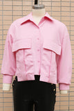 Casual Daily Solid Color Buttons Patchwork Shirt Collar Tops(3 Colors)