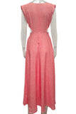 Casual Polka Dot Print Hollow Out O Neck Long Dresses