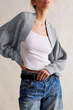 Casual Daily Weave Cardigan Collar Outerwear(4 Colors)