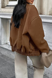 Casual Street Pocket Buttons Gross Square Neck Outerwear