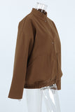 Casual Street Pocket Buttons Gross Square Neck Outerwear