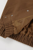 Casual Street Pocket Buttons Gross Square Neck Outerwear