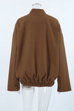 Casual Street Pocket Buttons Gross Square Neck Outerwear