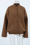 Casual Street Pocket Buttons Gross Square Neck Outerwear