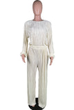 Casual Basic O Neck Long Sleeve Two Pieces