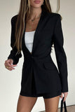 Daily Elegant Buttons Turn-back Collar Outerwear