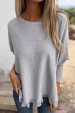 Casual Stringy Selvedge O Neck Sweaters(8 Colors)