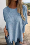 Casual Stringy Selvedge O Neck Sweaters(8 Colors)