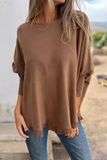 Casual Stringy Selvedge O Neck Sweaters(8 Colors)