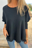 Casual Stringy Selvedge O Neck Sweaters(8 Colors)