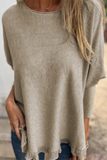 Casual Stringy Selvedge O Neck Sweaters(8 Colors)
