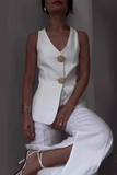 Elegant Patchwork V Neck Sleeveless Two Pieces(12 Colors)