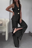 Elegant Patchwork V Neck Sleeveless Two Pieces(12 Colors)