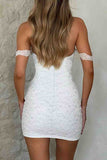 Sexy Lace Patchwork Backless Zipper Strapless Wrapped Skirt Dresses