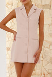 Sexy Pocket Buckle Wrapped Skirt Dresses(4 Colors)