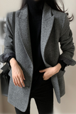 Casual Pocket Buttons Turn-back Collar Outerwear