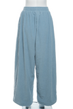 Casual Daily Pocket Potholes Loose High Waist Straight Bottoms
