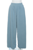 Casual Daily Pocket Potholes Loose High Waist Straight Bottoms