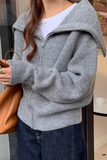 Casual Zipper Turndown Collar Cardigans(7 Colors)