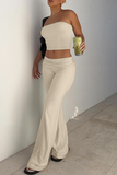 Sexy Street Strapless Sleeveless Two Pieces(3 Colors)