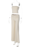 Sexy Street Strapless Sleeveless Two Pieces(3 Colors)