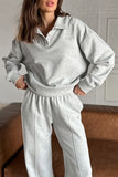 Casual Street Pocket Buttons Turndown Collar Long Sleeve Two Pieces