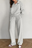 Casual Street Pocket Buttons Turndown Collar Long Sleeve Two Pieces