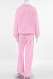 Casual Street Pocket Buttons Turndown Collar Long Sleeve Two Pieces