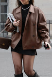 Casual Street Buttons Turndown Collar Outerwear