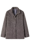 Casual Street Buttons Fluffy Turndown Collar Outerwear(3 Colors)