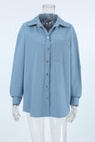 Casual Daily Buttons Turndown Collar Blouses