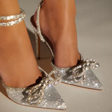 Daily Party Celebrities Formal Patchwork Bow Decor Rhinestone Decor Pointed Shoes (Heel Height 4.53in)(3 Colors)
