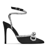 Daily Party Celebrities Formal Patchwork Bow Decor Rhinestone Decor Pointed Shoes (Heel Height 4.53in)(3 Colors)