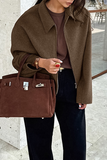 Casual Daily Zipper Gross Turndown Collar Outerwear