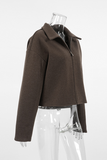 Casual Daily Zipper Gross Turndown Collar Outerwear
