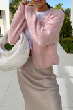 Casual Solid Color Patchwork V Neck Outerwear(4 Colors)