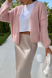 Casual Solid Color Patchwork V Neck Outerwear(4 Colors)
