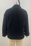 Casual Daily Pocket Buttons Fluffy Turndown Collar Outerwear(3 Colors)